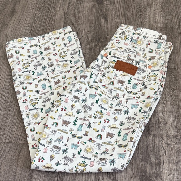 Wrangler Denim - Wrangler Women's Patterned Flare Jeans in White
